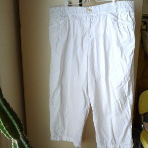 Intro Jonathan Ross white cotton cropped pants XL